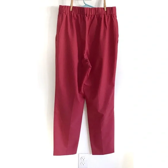 Express Super High Rise Pleated Ankle Pants in Coral Red Small - Picture 6 of 6